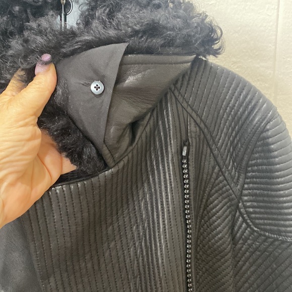 Ellie Tahari leather Bomber Jacket Size Small - Picture 14 of 14